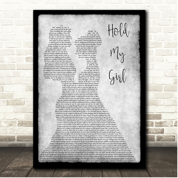 George Ezra Hold My Girl Grey Black Border Lesbians Song Lyric Print