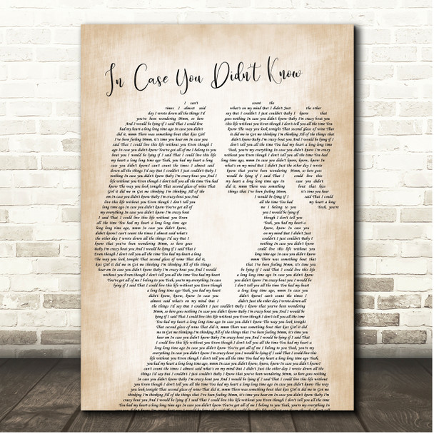 Brett Young In Case You Didn't Know Lesbian Couple Song Lyric Print