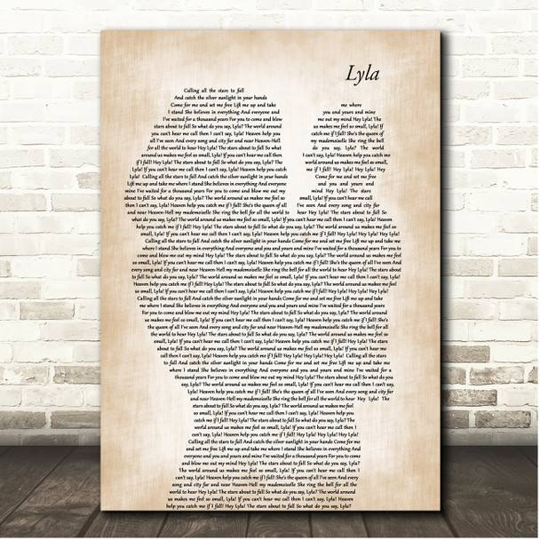 Oasis Lyla Mother & Baby Song Lyric Print