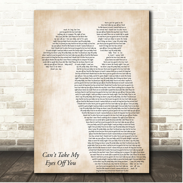 Andy Williams Can't Take My Eyes Off You Mother & Child Song Lyric Print