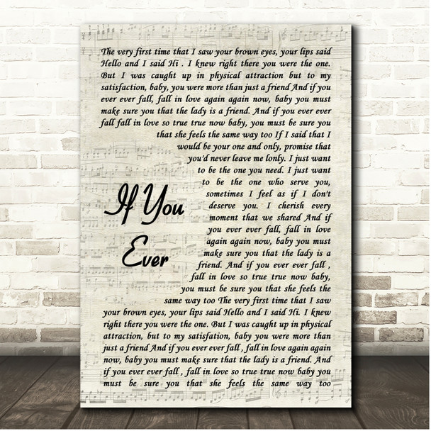 East 17 If You Ever Vintage Script Song Lyric Print