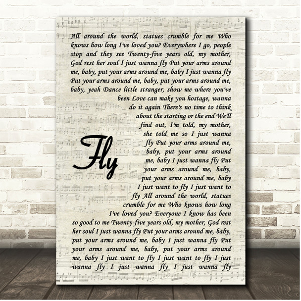 Sugar Ray Fly Vintage Script Song Lyric Print