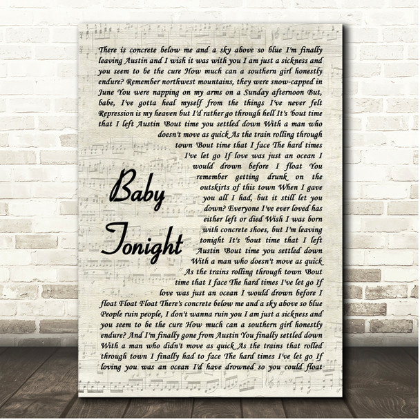 Zach Bryan From Austin Vintage Script Song Lyric Print