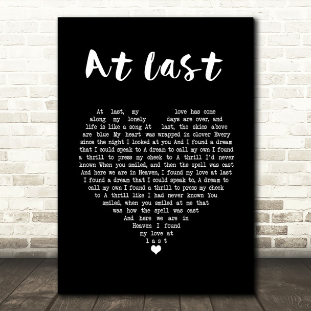 Ella Fitzgerald At Last Black Heart Song Lyric Print
