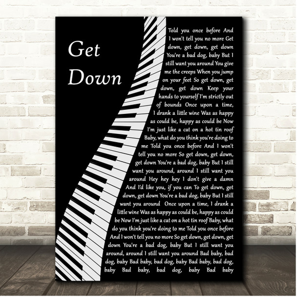 Gilbert OSullivan Get Down Piano Song Lyric Print