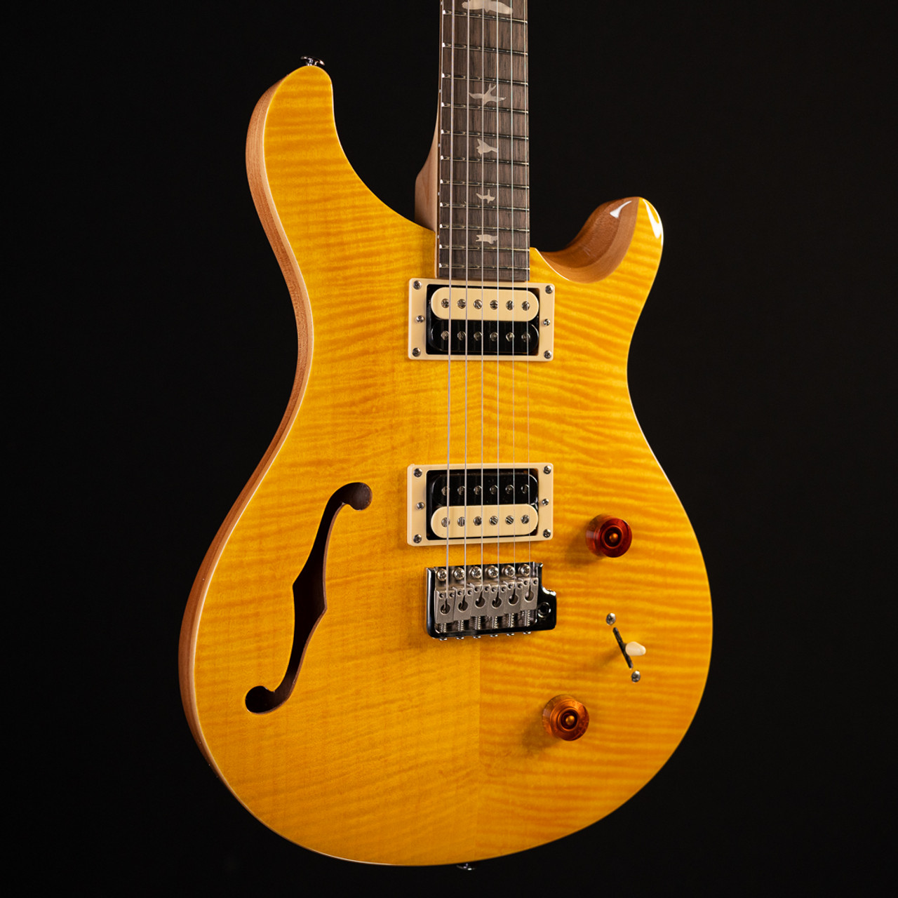 PRS SE Custom 22 Semi-Hollow Guitar - Santana Yellow