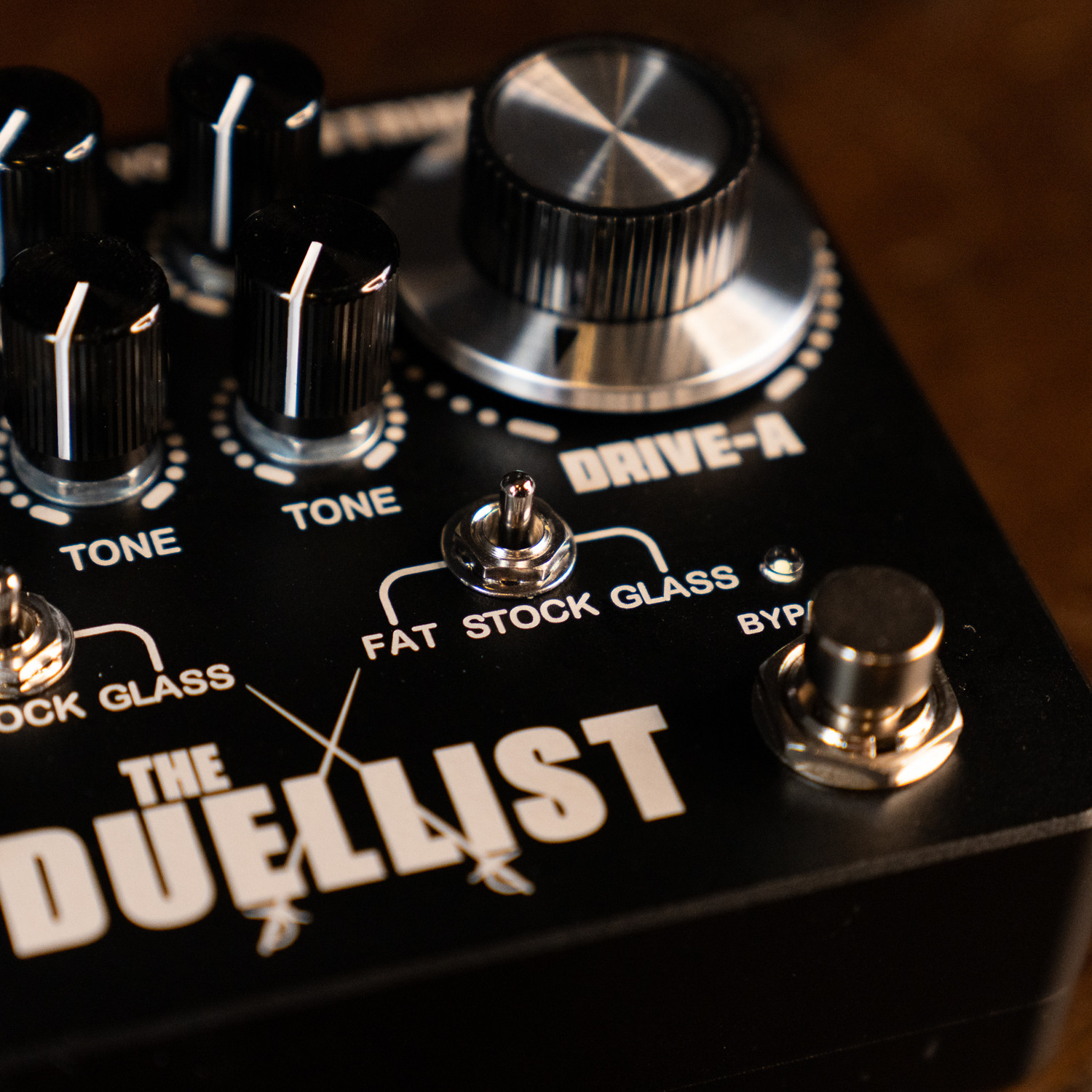 King Tone Guitar The Duellist Dual Overdrive Pedal - Side Dip Switches -  Black