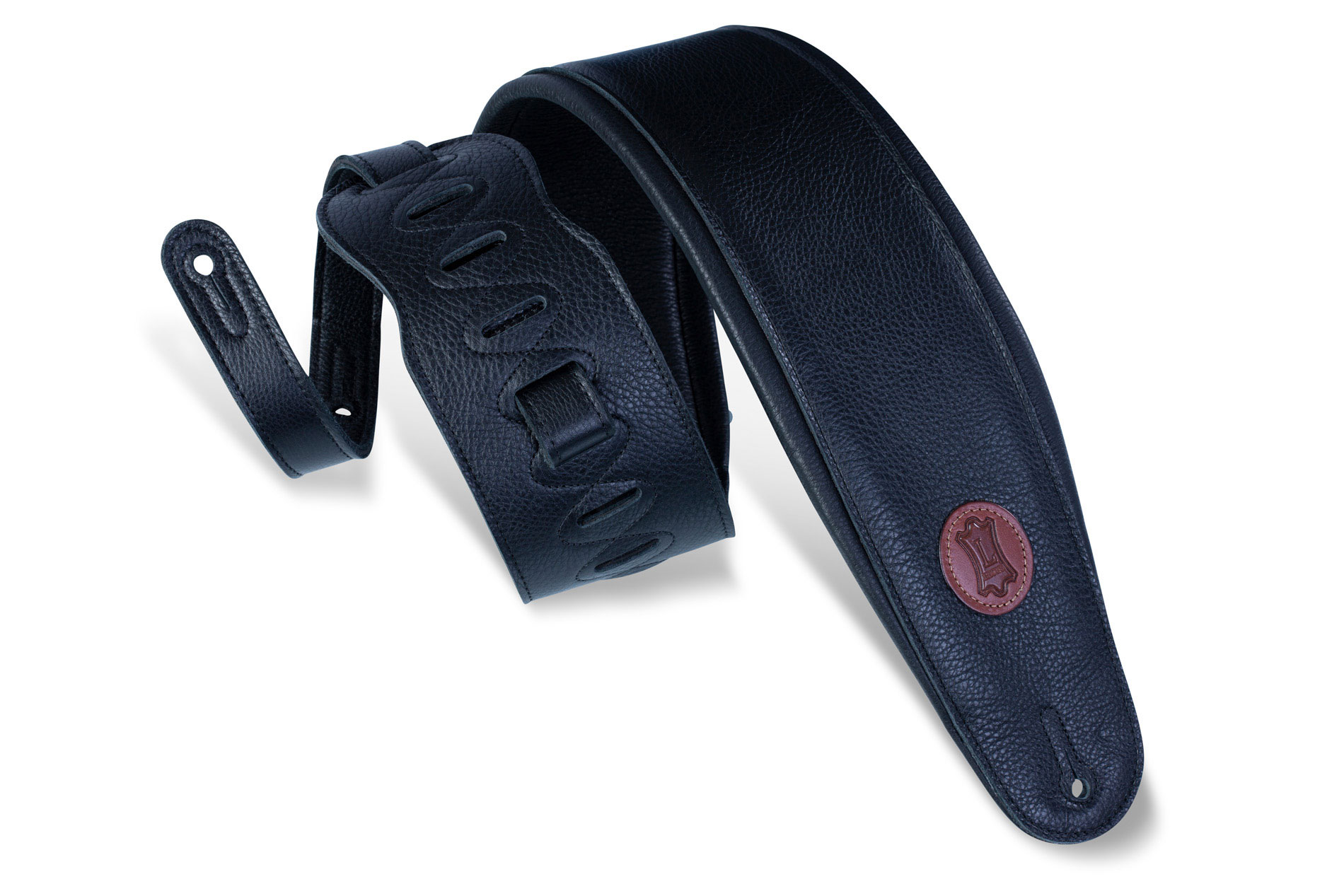 Levy's MSS2-4-BLK - 4.5" Black Leather Guitar Strap