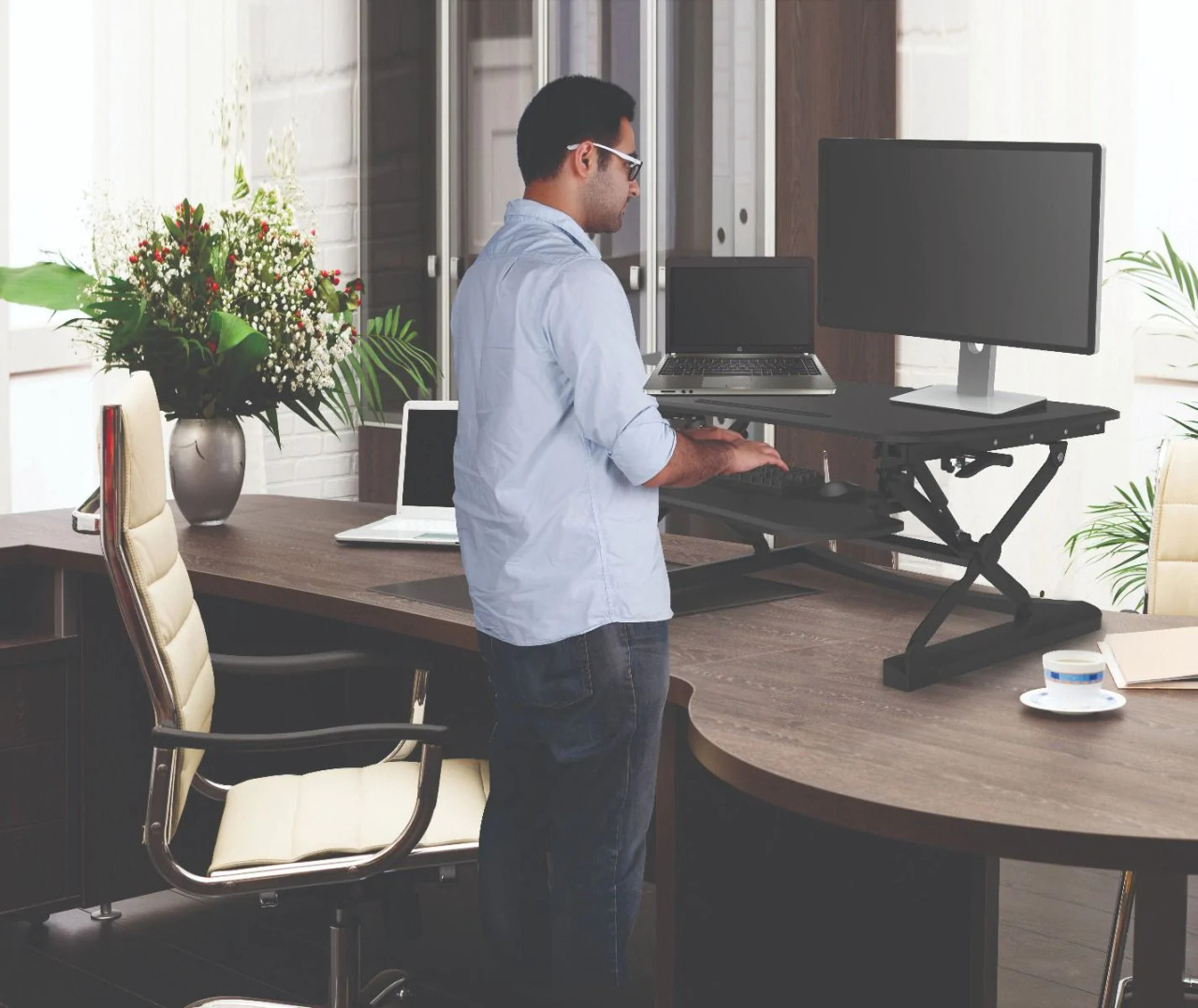 Sit/Stand Desktop Risers - OOScare Ergonomics