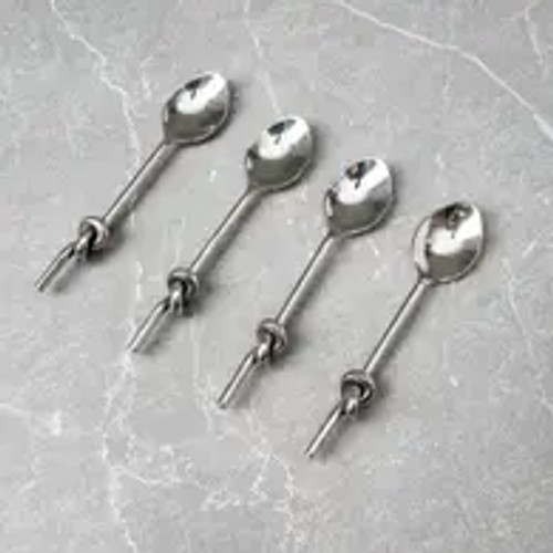 The SS Knot Handle Spoons, Set of 4, are the perfect addition to your home serverware collection. Made from high-quality stainless steel, these spoons are not only durable but also stylish. The unique knot handle design adds a touch of elegance to your dining experience. Whether you're serving soups, stews, or sauces, these spoons are designed to make your serving experience effortless. The set includes four spoons, ensuring you have enough for family gatherings or dinner parties. Upgrade your kitchen essentials with the SS Knot Handle Spoons and elevate your serving game.