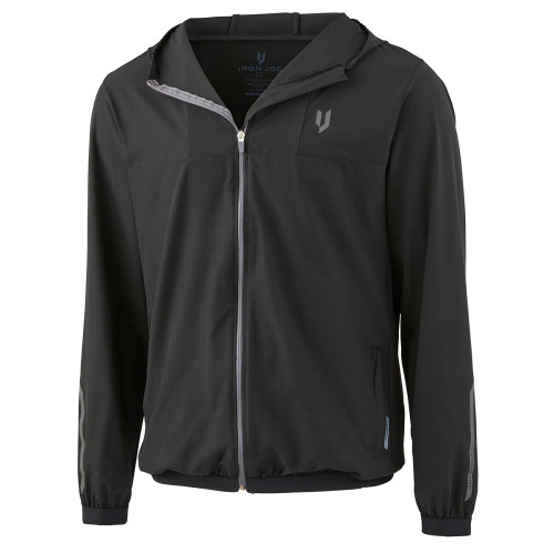 The most important part of comfortable training gear is freedom of movement. This Iron Joc jacket is designed from the fabric up with that in mind. It’s made from a high-quality, four-way stretch fabric that moves with you while providing unbelievable lightweight comfort plus, superior antimicrobial protection guaranteed for the life of the garment, durable stain blocking, and incredible water resistance that will handle any element.

NO MORE STINK! Features include full zip, comfortable hood, zippered side pockets, soft elastic cuffs and waistband, and highly reflective logos and sleeve decorations for great nighttime safety. 92% polyester/8% spandex