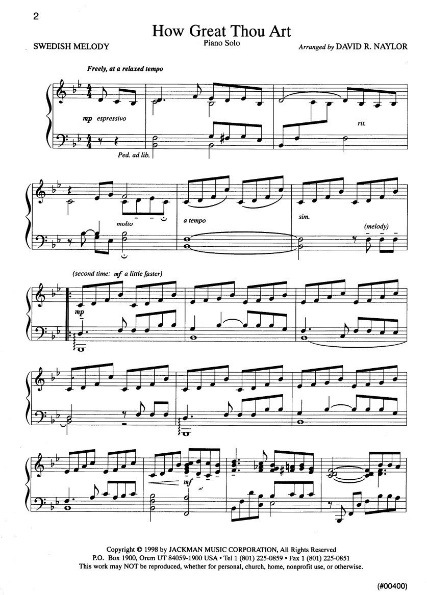Lds Piano Solo Sheet Music