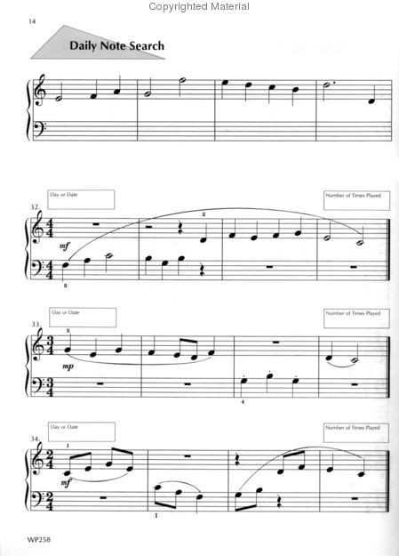 Bastien Piano Basics - A Line a Day Sight Reading - Level 1 - Linton ...