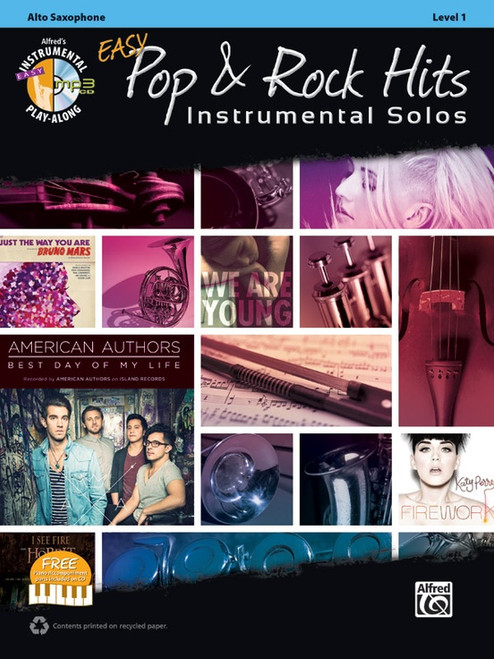 Alfred's Instrumental Play-Along - Easy Pop & Rock Hits Instrumental Solos, Level 1 for Alto Sax (Book/CD Set)