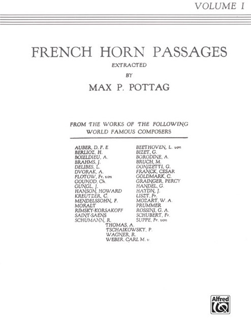 French Horn Passages extracted by Max P. Pottag, Volume 1 for French Horn