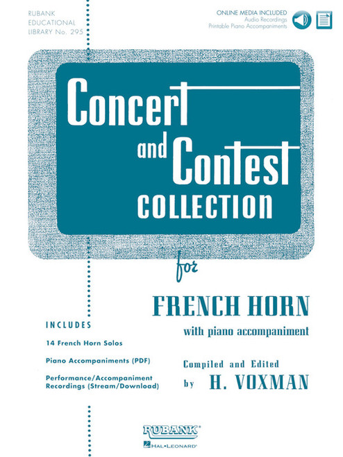 Concert and Contest Collection for French Horn (Rubank Educational Library No. 295) by H. Voxman (Book/Online Media Included)