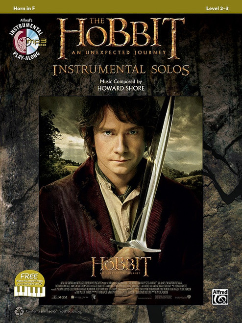 Alfred's Instrumental Play-Along - The Hobbit: An Unexpected Journey Instrumental Solos, Level 2-3 for Horn in F (Book/CD Set)