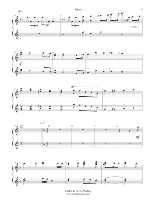 Called to Serve Medley - Piano Duet (1P-4H) Single Sheet