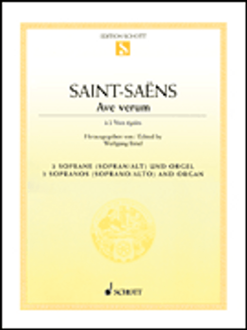 Saint-Saëns - Ave Verum Single Sheet Vocal Duet for 2 Sopranos