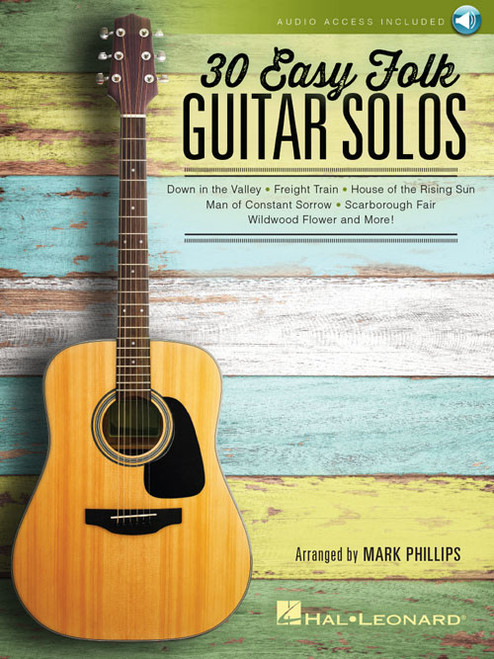 30 Easy Folk Guitar Solos (with Audio Access)