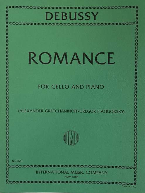 Romance for Cello and Piano by Debussy (Alexander Gretchaninoff-Gregor Piatigorsky)