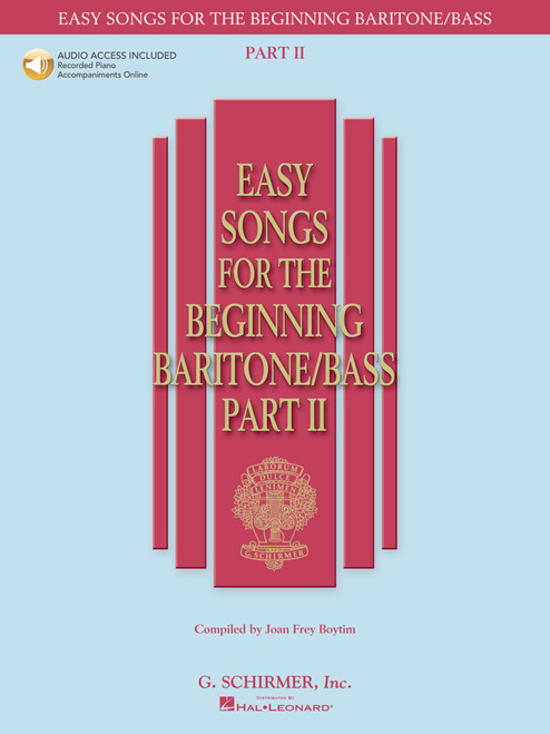 Easy Songs for the Beginning Baritone/Bass (Schirmer) Part II - Book & Online Audio Access