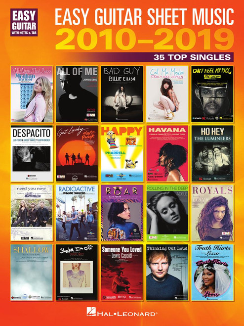 Easy Guitar Sheet Music 2010-2019: 35 Top Singles - Guitar Songbook