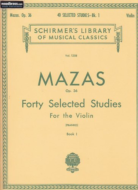 Mazas Opus 36 Forty Selected Studies for the Violin Book I