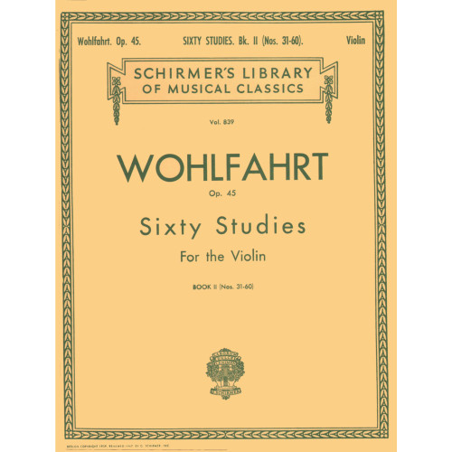 Wohlfahrt Op. 45 Sixty Studies for the Violin Book II