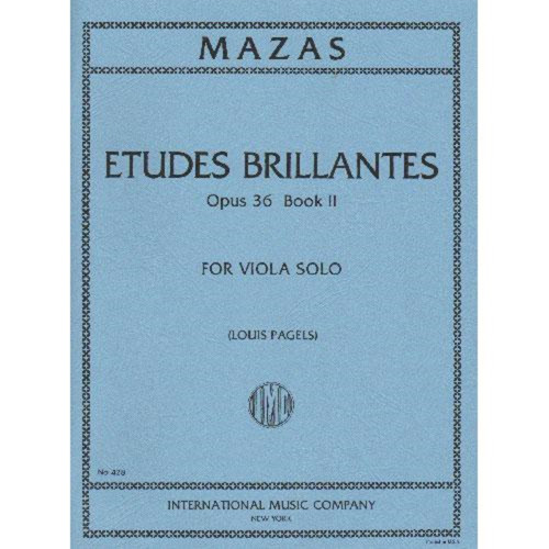 Mazas - Etudes Brillantes Opus 36 Book 2 for Viola Solo by Louis Pagels