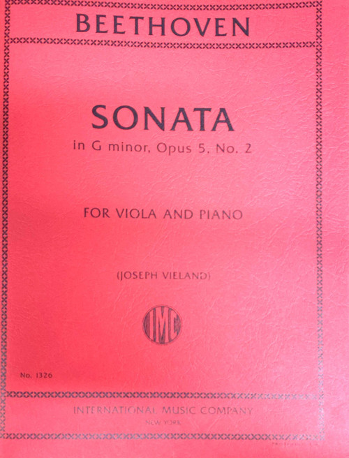 Beethoven - Sonata in G Minor Opus 5 No 2 for Viola and Piano by Joseph Vieland