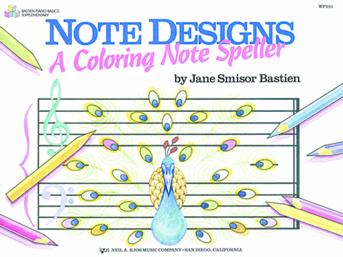Bastien Piano Basics - Note Designs: A Coloring Note Speller