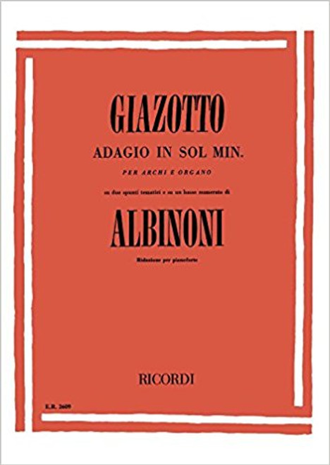 Albinoni - Adagio in G Minor Single Sheet (Ricordi) for Intermediate to Advanced Piano
