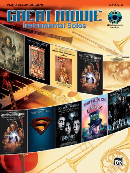 Great Movie Instrumental Solos, Level 2-3 Piano Accompaniment (Book/CD Set)