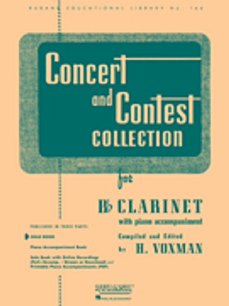 Concert and Contest Collection for B♭ Clarinet Piano Accompaniment (Rubank Educational Library No. 144) by H. Voxman