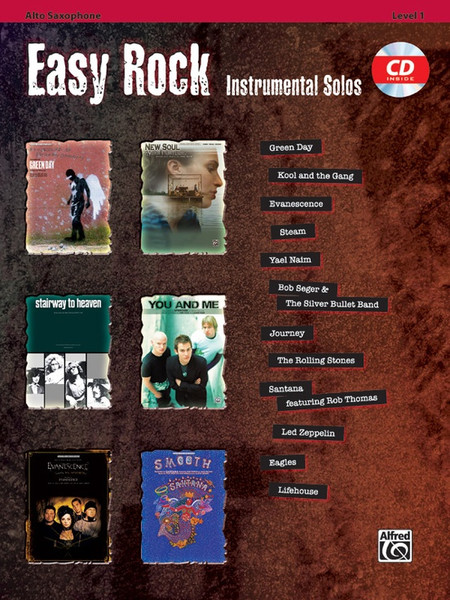 Easy Rock Instrumental Solos, Level 1 for Alto Sax (Book/CD Set)