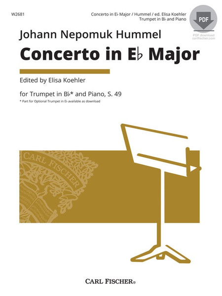 Hummel - Concerto in E♭ Major for Trumpet in B♭* and Piano, S. 49 (with PDF Download)