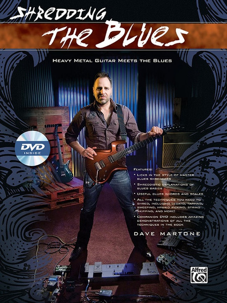 Shredding the Blues: Heavy Metal Guitar Meets the Blues (Book/DVD Set) by Dave Martone