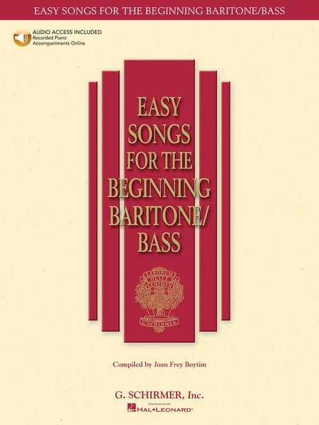 Easy Songs for the Beginning Baritone/Bass (Schirmer) - Book & Online Audio Access