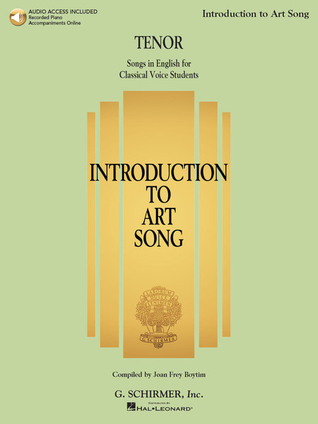 Introduction to Art Song for Tenor (Songs in English for Classical Voice Students) Book w / Audio Access