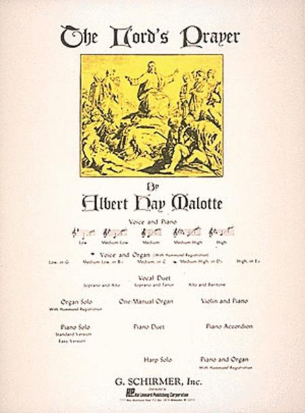 The Lord's Prayer - Arr. Albert Hay Malotte - SATB and Organ
