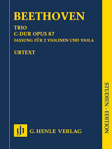 Study Score: Beethoven - Trio for 2 Violins and 1 Viola in C Major, Op. 87