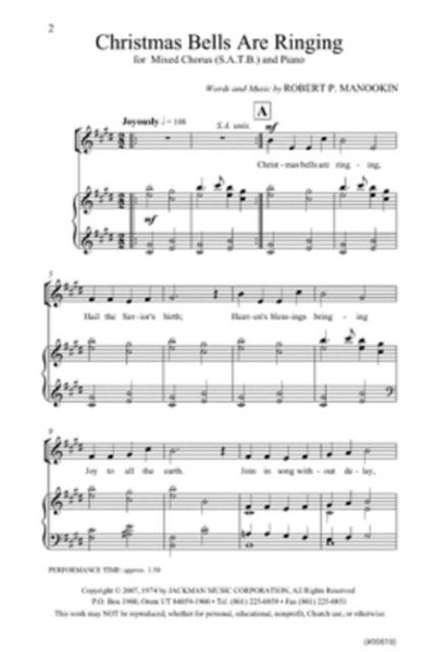 Christmas Bells are Ringing - arr. Manookin - SATB