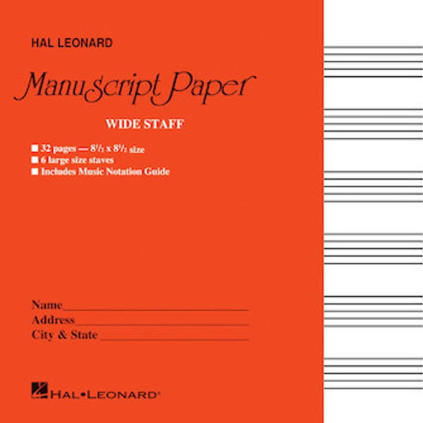 Wide Staff Manuscript Paper (Red Cover) by Hal Leonard