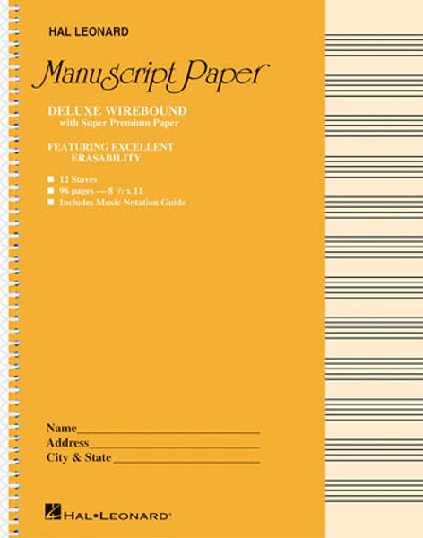 Deluxe Wirebound Super Premium Manuscript Paper (12 Staff)