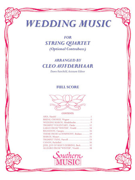 WEDDING MUSIC arr. Cleo Aufderhaar (String Quartet)