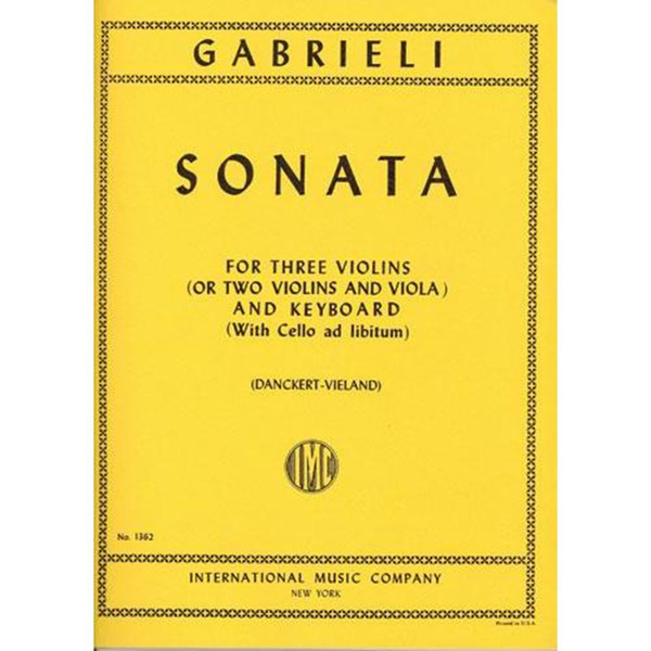 Gabrieli - Sonata for Three Violins (or Two Violins and Viola) and Keyboard