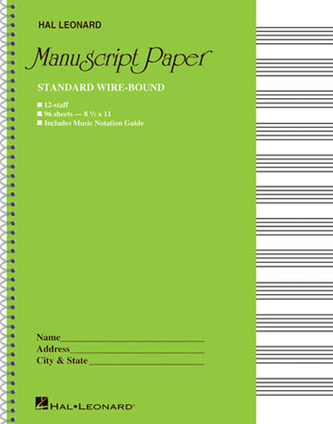 Hal Leonard Standard Wire-Bound Manuscript Paper