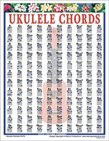 Ukulele Chord Chart Wall Poster