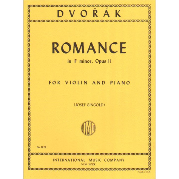 Dvorak Romance in F Minor, Opus 11 for Violin and Piano by Josef Gingold